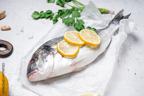 Fresh whole dorado fish wit...