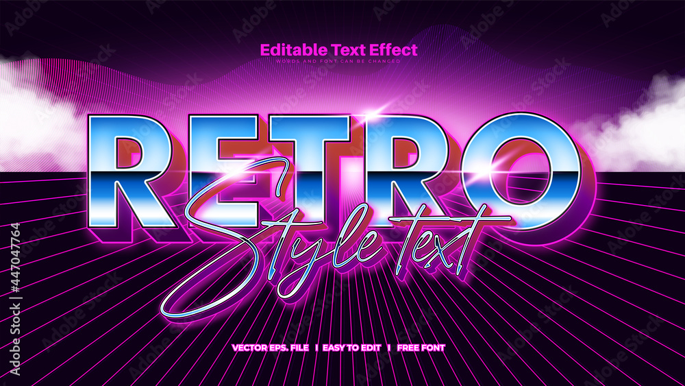 Modern Retro Pop 80's Text Effect