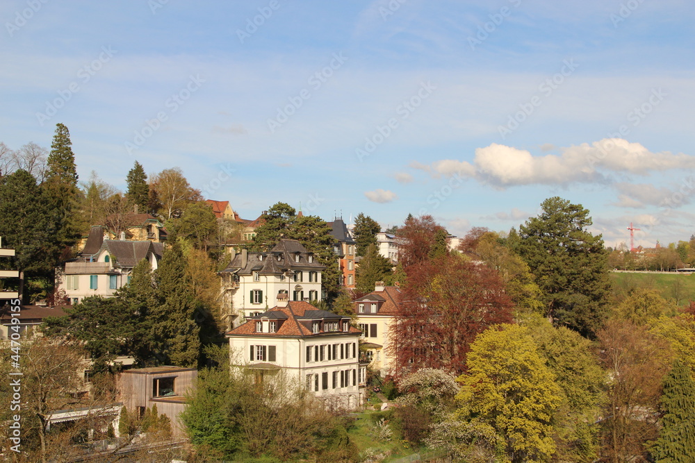 view of the city of Bern in the alps