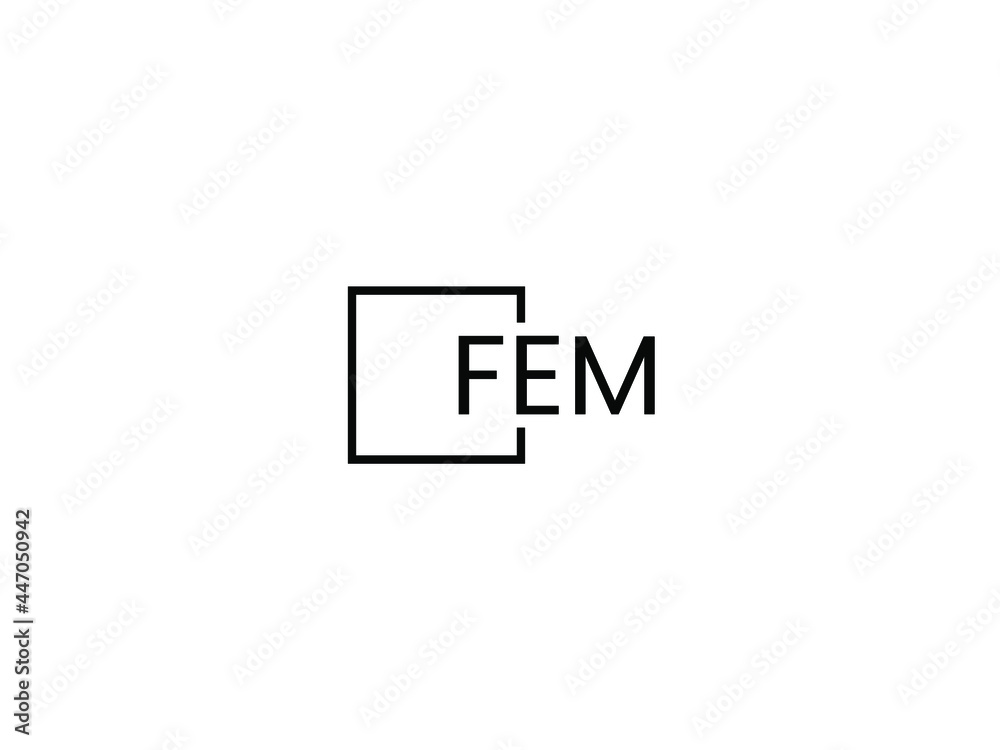 Obraz premium FEM Letter Initial Logo Design Vector Illustration