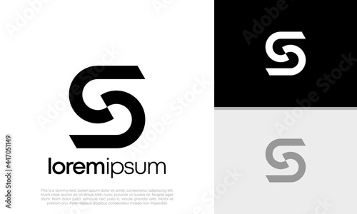  Initials S logo design. Innovative high tech logo template. Template label for blockchain technology. Technology Logo.