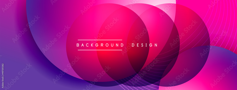 Gradient circles with shadows. Vector techno abstract background. Modern overlapping forms wallpaper background, design template Gradient circles with shadows. Vector techno abstract background. Modern overlapping forms wallpaper background, design template