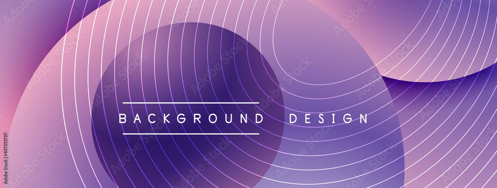 Gradient circles with shadows. Vector techno abstract background. Modern overlapping forms wallpaper background, design template Gradient circles with shadows. Vector techno abstract background. Modern overlapping forms wallpaper background, design template