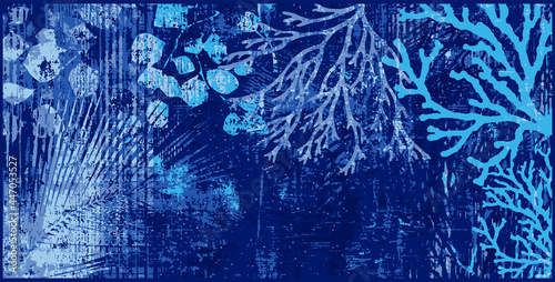 Creative organic floral nature doodle art header with different shapes and textures. Collage. Vector
