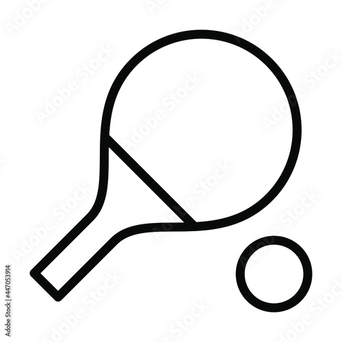Table tennis flat line icon. Tennis racket and ball ,equipments for game sport. Outline sign for mobile concept and web design, store