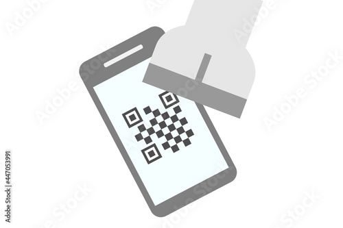 QRコード決済　ベクターイラスト