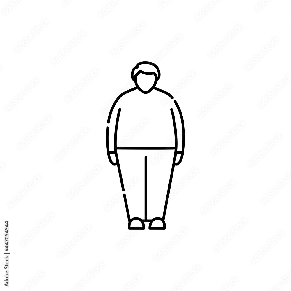Obesity olor line icon. Computer-induced medical problem. Pictogram for web page, mobile app, promo. Obesity olor line icon. Computer-induced medical problem. Pictogram for web page, mobile app, promo.