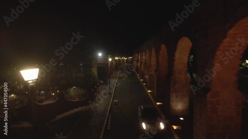 morelia aqueduct during the night