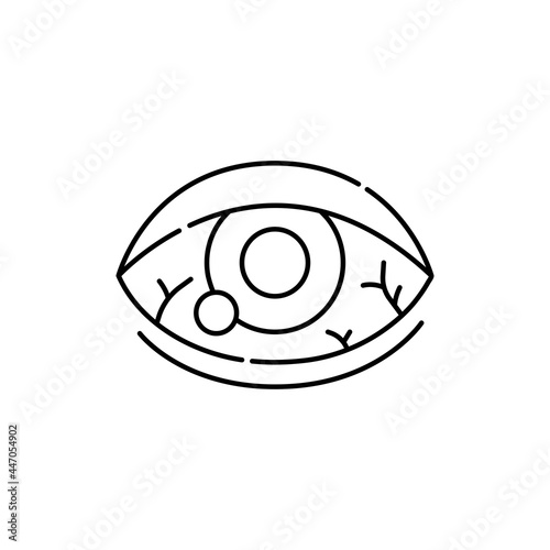  Dry Eye olor line icon. Computer-induced medical problem. Pictogram for web page, mobile app, promo.