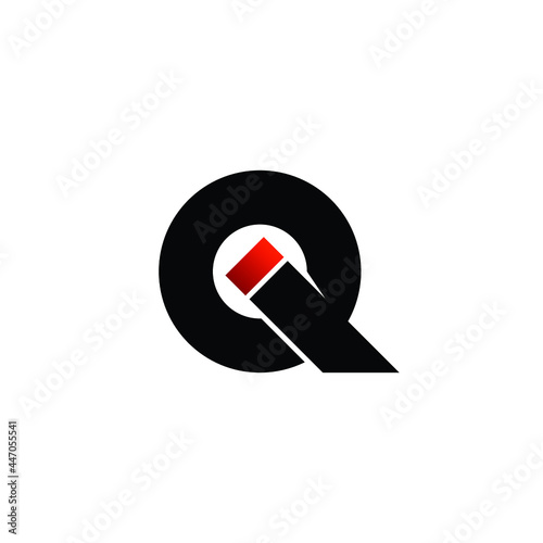 Letter QI simple logo design vector