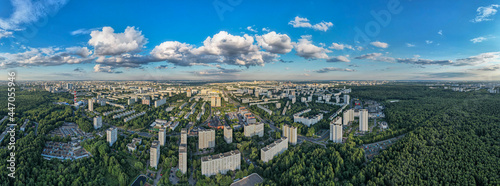 Aerial photography, Moscow, view of the Chertanovo area on a summer day.