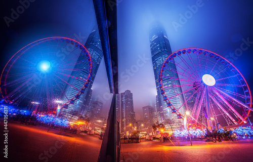 Nightscape of Hong Kong City 