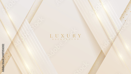 Golden line diagonal sparkle on luxury abstract light brown background. Vector illustration.