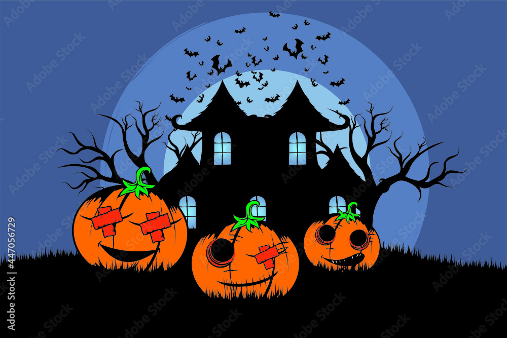 Halloween. Halloween pumpkin. pumpkins. House of halloween. spooky house. halloween bats. house. castle. 