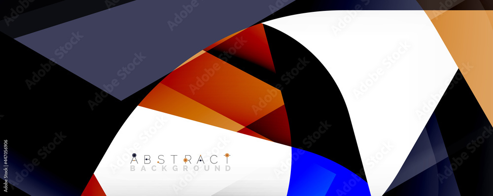 Geometric abstract background - multicolored abstract shapes on white. Vector Illustration For Wallpaper, Banner, Background, Landing Page