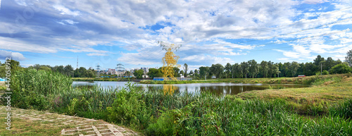 Electric support in the form of the coat of arms of Belgorod.