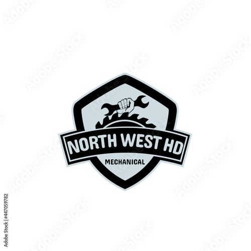 logo design emblem of heavy duty diesel mechanic