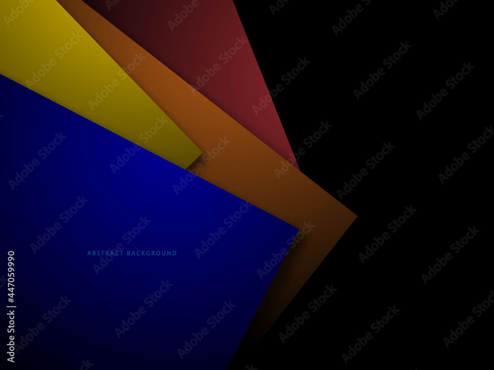 black background with colorful paper cut effect