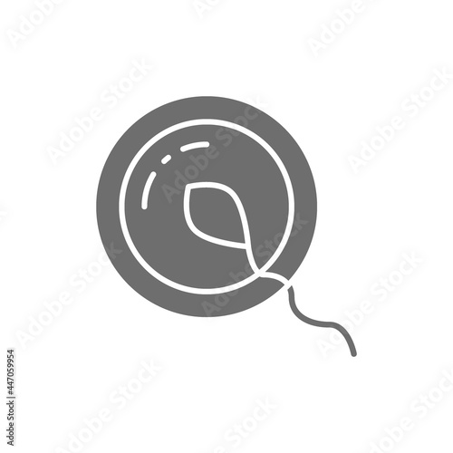 Vector fertilization, ovum, spermatozoon, sperma grey icon.