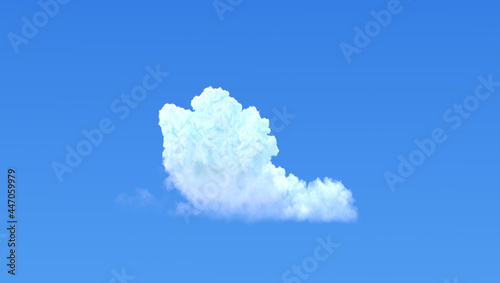 alone cumulus cloud on blue sky isolated. design nature 3D rendering