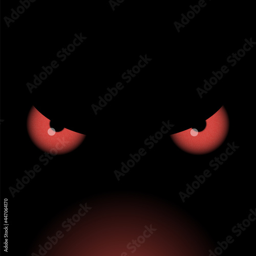 Red Devil Eyes Isolated on Black Background