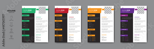 Beautiful and professional CV resume template design. Creative CV or resume vector design.