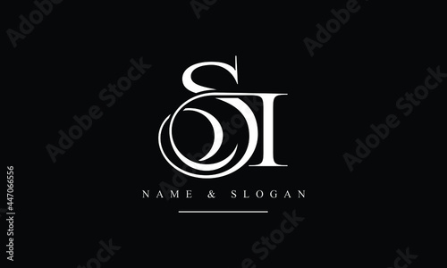 SI, IS, S, I abstract letters logo monogram