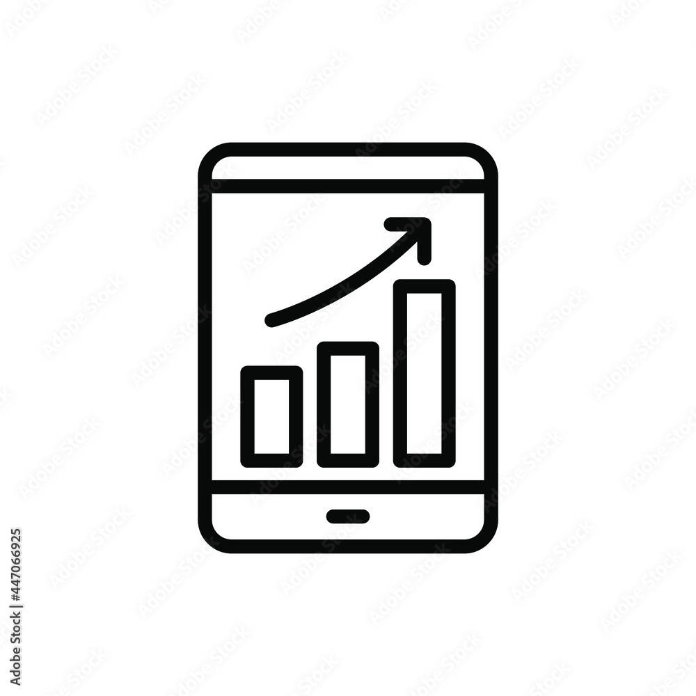 Mobile statistics icon vector graphic illustration Mobile statistics icon vector graphic illustration