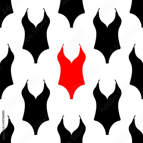 Swimsuit Icon Seamless Pattern, Swimming Clothing