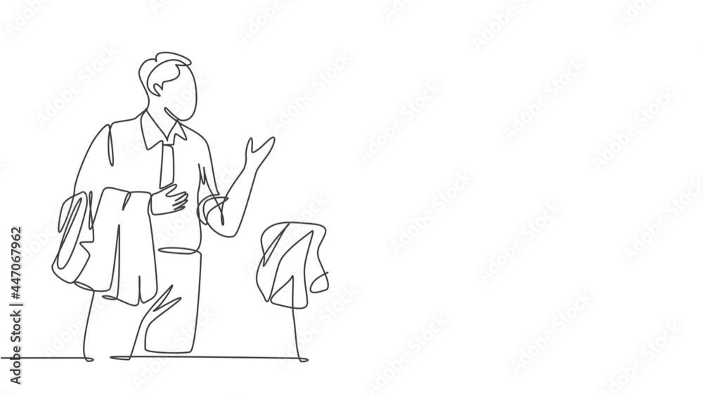 Self drawing animation of single continuous line draw two happy male and female workers get conversation together after office hour. Work small talk. Concept one line draw. Full length animated. Self drawing animation of single continuous line draw two happy male and female workers get conversation together after office hour. Work small talk. Concept one line draw. Full length animated.