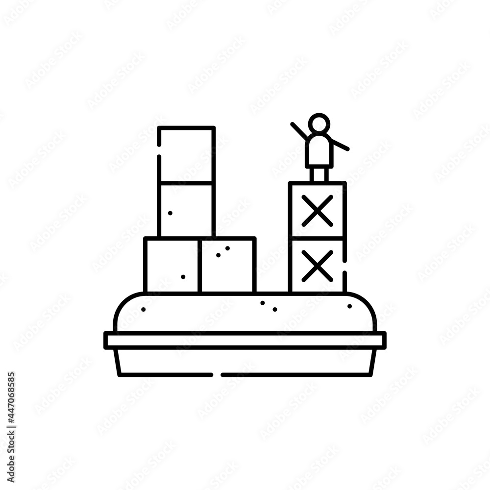 Sandbox game olor line icon. Computer games genres. Pictogram for web page, mobile app, promo. Sandbox game olor line icon. Computer games genres. Pictogram for web page, mobile app, promo.