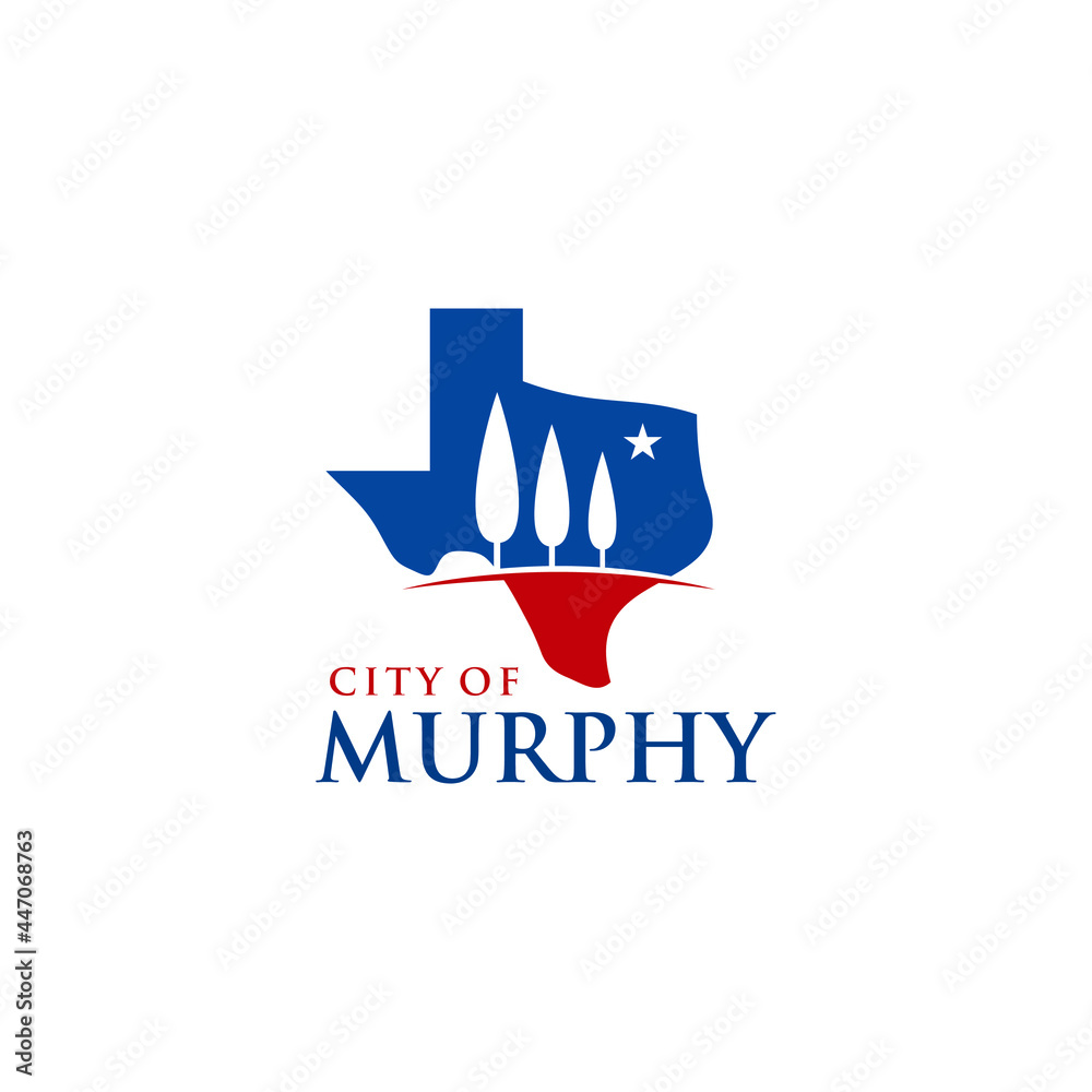 Obraz premium City of Murphy Texas Logo Design. Cedar Tree Vector Illustration.