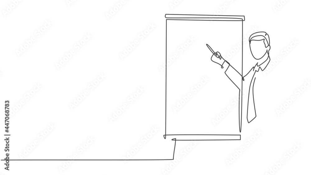 Self drawing animation of single continuous line draw business manager ...