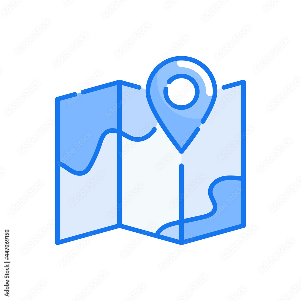 Map vector blue colours icon style illustration. EPS 10 file Map vector blue colours icon style illustration. EPS 10 file