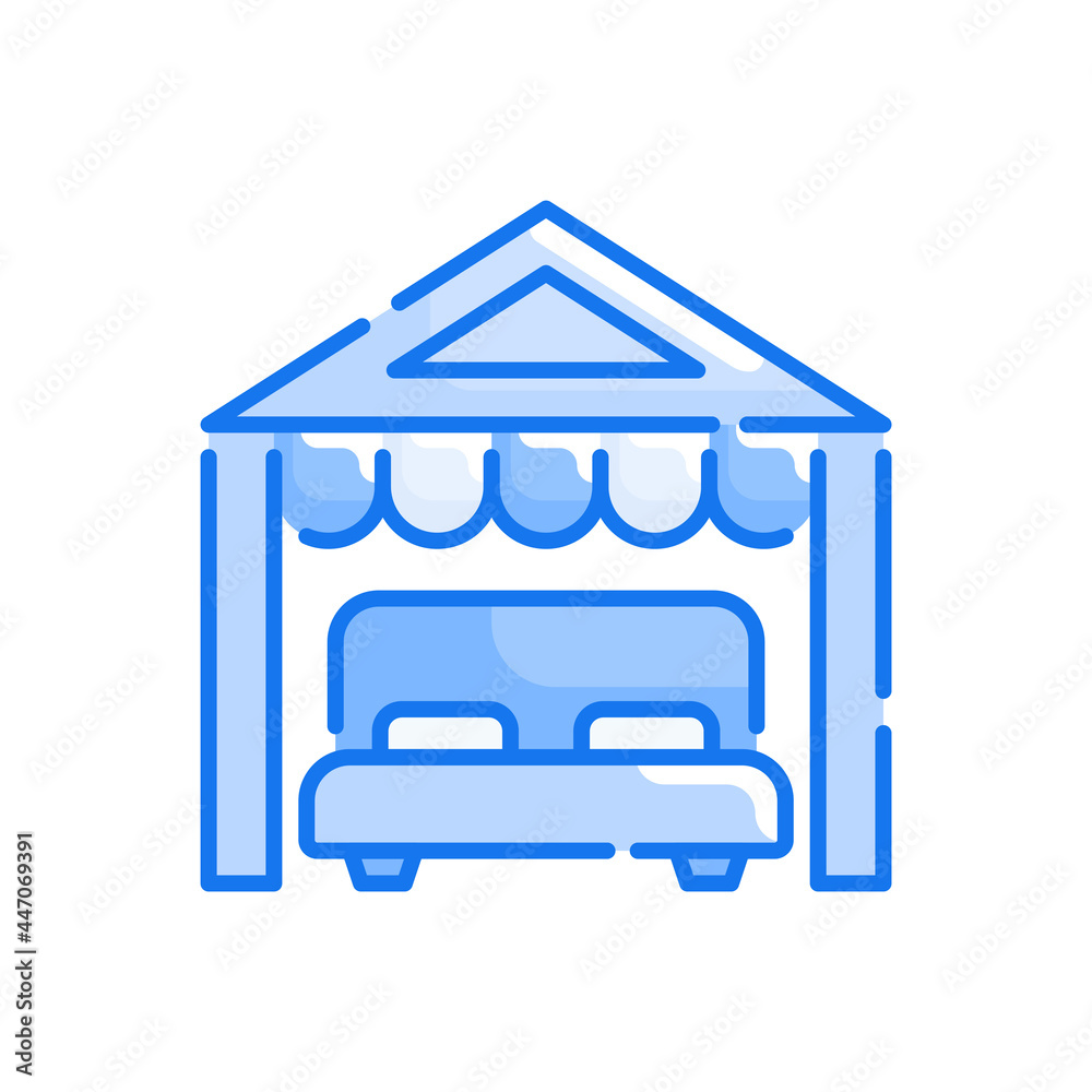 Canopy vector blue colours icon style illustration. EPS 10 file