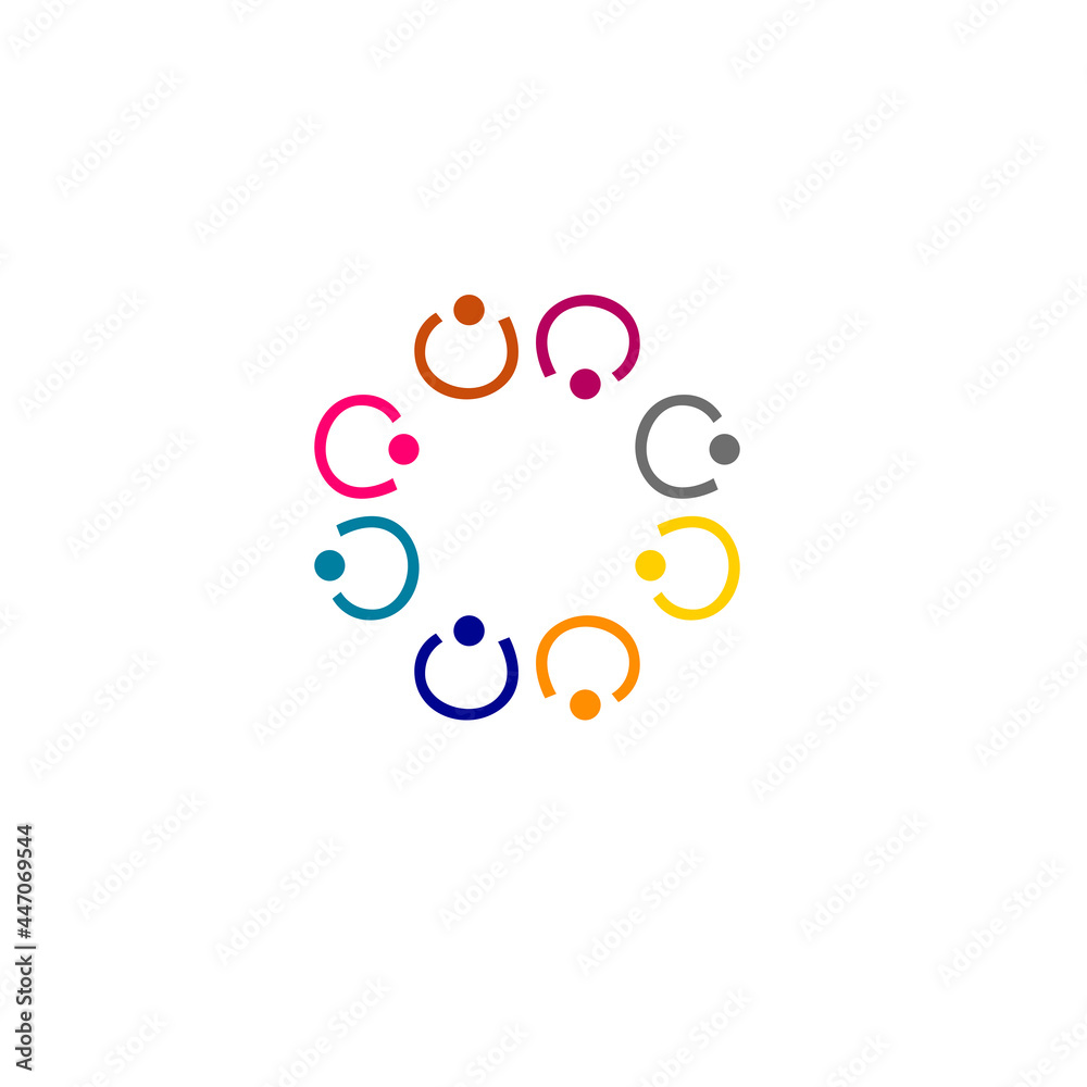 COLORFUL PEOPLE TOGETHER SIGN, SYMBOL, LOGO ISOLATED ON WHITE COLORFUL PEOPLE TOGETHER SIGN, SYMBOL, LOGO ISOLATED ON WHITE