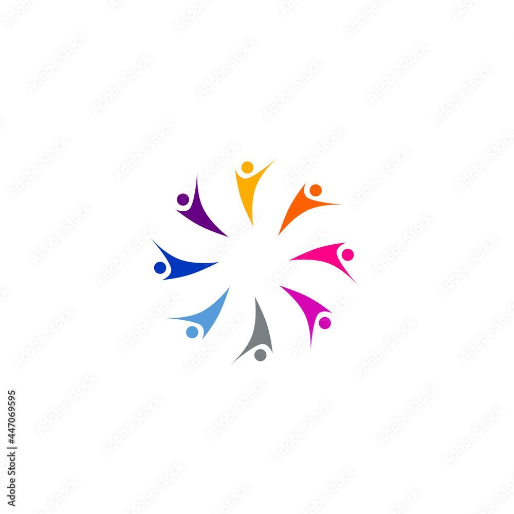 COLORFUL PEOPLE TEAM SIGN, SYMBOL, LOGO ISOLATED ON WHITE COLORFUL PEOPLE TEAM SIGN, SYMBOL, LOGO ISOLATED ON WHITE