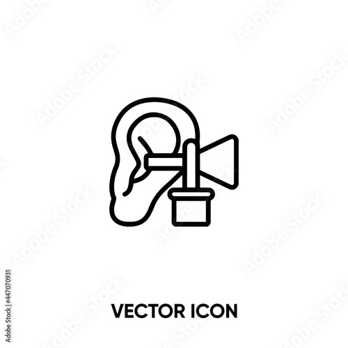 Ear check up vector icon. Modern, simple flat vector illustration for website or mobile app.Ear symbol, logo illustration. Pixel perfect vector graphics	