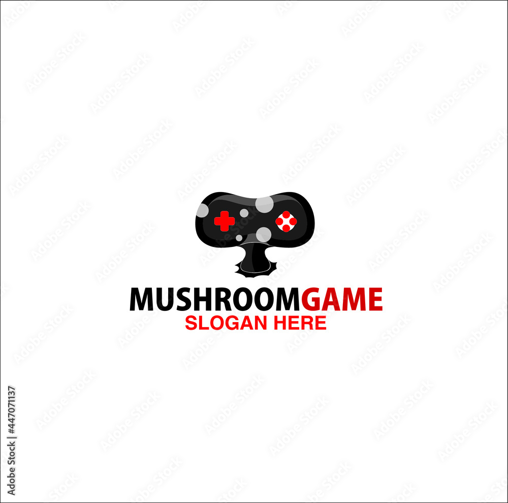 Fototapeta premium Mushroom game sticks illustration design logo vector technology application gamers