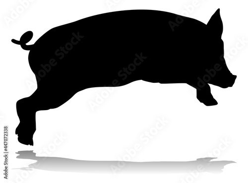Pig Silhouette Farm Animal