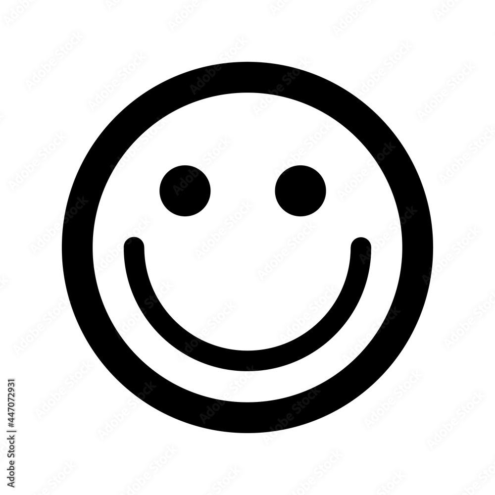 Cartoon happy smile face emoticon icon in flat style Cartoon happy smile face emoticon icon in flat style