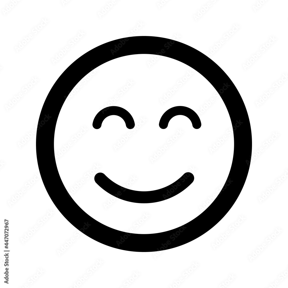 Cartoon smile face emoticon icon in flat style Cartoon smile face emoticon icon in flat style