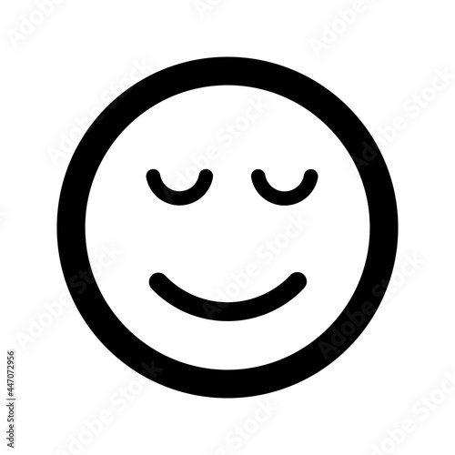 Cartoon smile face emoticon icon in flat style