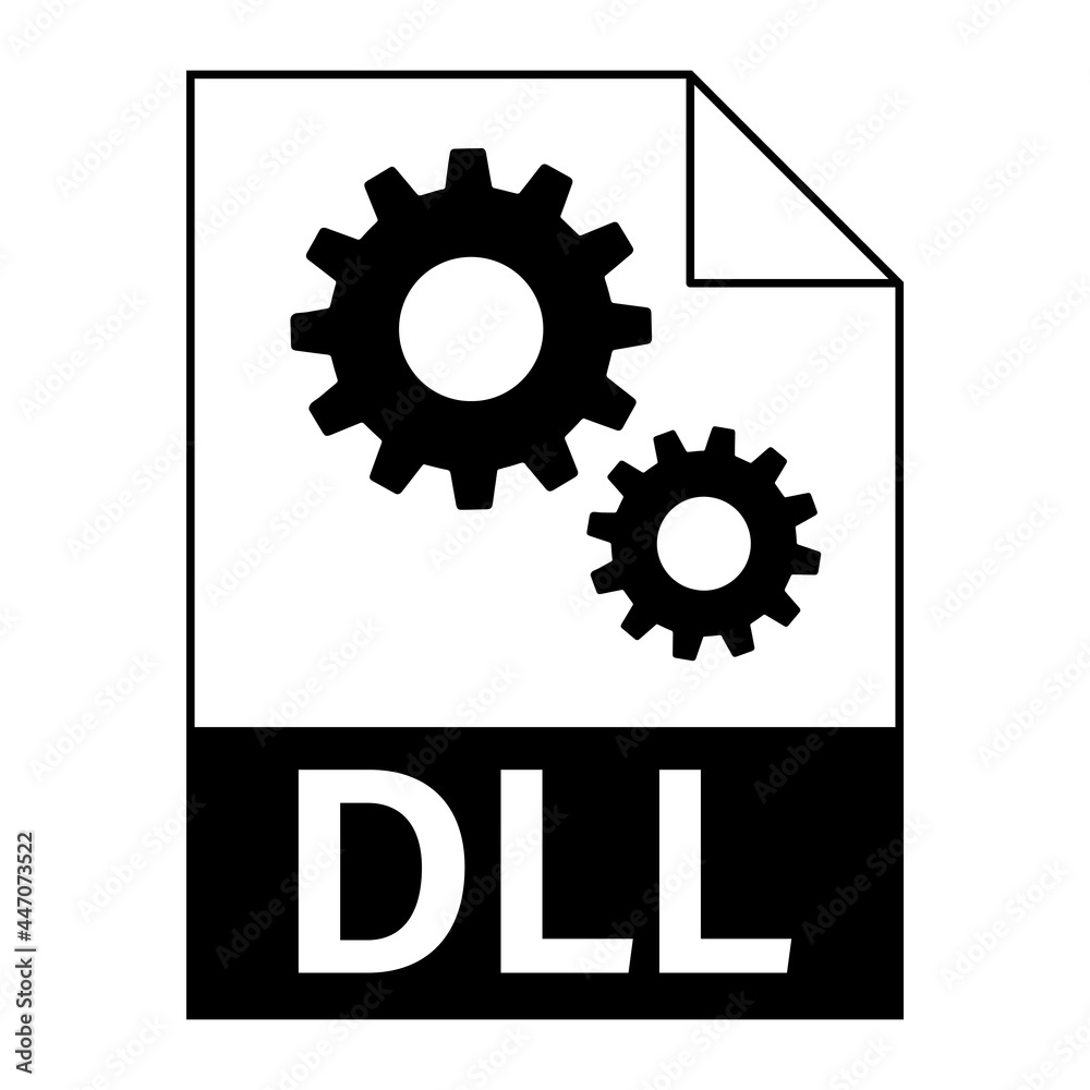Modern flat design of DLL file icon for web Modern flat design of DLL file icon for web
