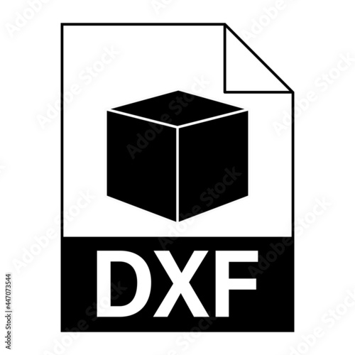 Modern flat design of DXF file icon for web