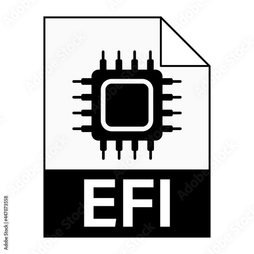 Modern flat design of EFI file icon for web