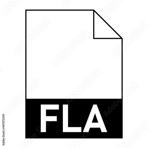 Modern flat design of FLA file icon for web