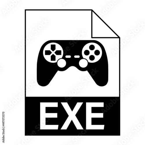 Modern flat design of EXE file icon for web