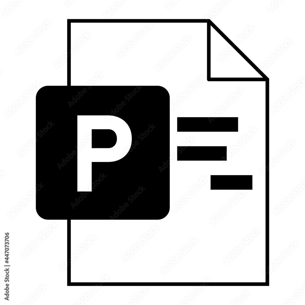 Modern flat design of logo MPP project document file icon