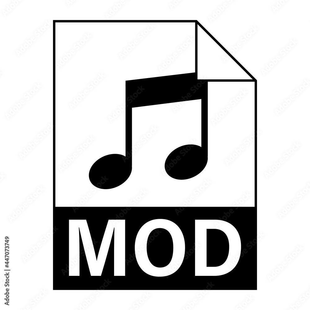 Modern flat design of MOD file icon for web